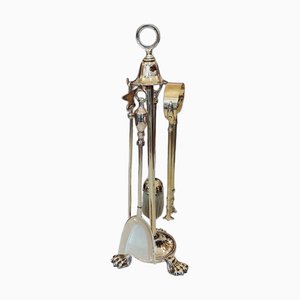 Brass Fireside Companion Set, Late 19th Century, Set of 4