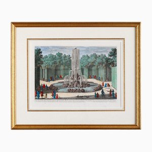 Nicolas Langlois, La Fontaine de L'Etoile, Colored Etching on Paper, Early 18th Century, Framed
