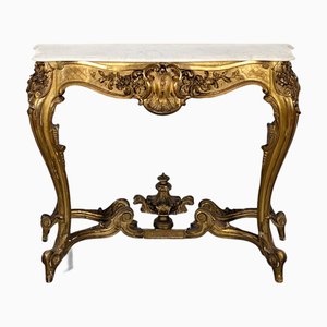 Napoleon III Gilded Wood Console Table