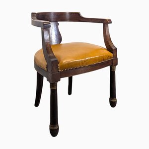 Empire Style Armchair in Mahogany Veneer