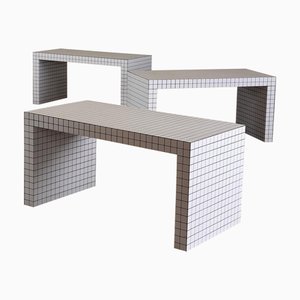 Bancs Quaderna de Superstudio, 1970s, Set de 3