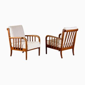Set de Fauteuils en Merisier par Paolo Buffa pour La Permanente Mobili Cantù, 1950