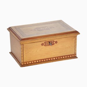 Antique Oak Jewellery Box, Austria, 1917