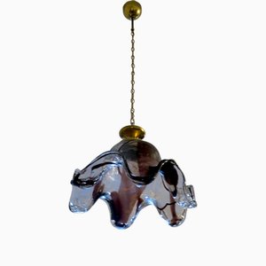 Große Hängelampe aus Kunstglas von Pertti Santalahti für Humppila, 1960er