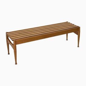 Bench in Natural Beech with Slatted Seats by Gio Ponti for Fratelli Reguitti, 1960s