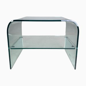 Mesa de centro vintage de vidrio, años 80