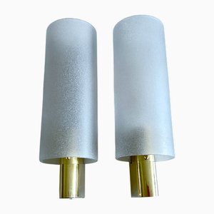 Vintage Wandleuchten aus Acrylglas & Messing, 1960er, 2er Set
