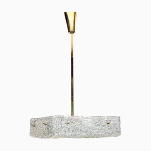 Square Ice Glass Pendant by J.T. Squid for J.T. Kalmar, 1950s