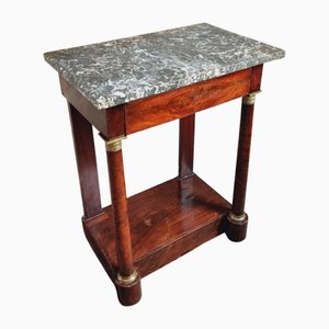 Empire Console Table in Mahogany Veneer with Marble Top, 1830s