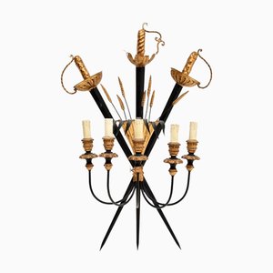 Vintage Wandlampe aus vergoldetem Metall, 1930