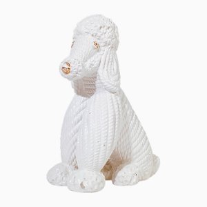 Statuetta barboncino in ceramica di Bassano, Italia, anni '80