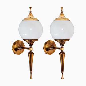 Französische Vintage Wandleuchten von Maison Honoré, 1960er, 2er Set