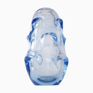 Mid-Century Moderne Kristallvase in Blassblau von Börne Augustsson für Åseda