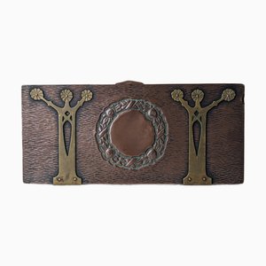 Jugendstil Handschuhfach aus Kupfer & Messing, 1890er
