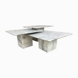 Vintage Nesting Tables in Marble, 1970s, Set of 3