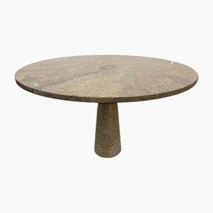 Mesa de comedor Eros original de mármol gris y marrón de Angelo Mangiarotti, años 70