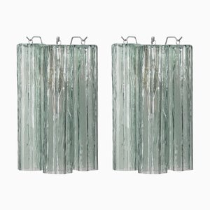 Italian Green Murano Glass Wall Lights, 1990s, Set of 2
