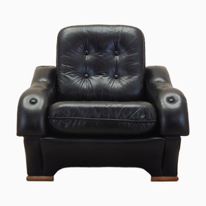 Italain Black Armchair, 1980s