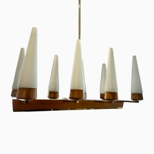 Großer Kerzenleuchter aus Opalglas von Rupert Nikoll, 1950er