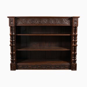 Librería escocesa grande de estilo gótico de roble, década de 1880