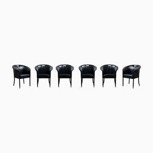 Vintage Auretta Leather Chairs by Paolo Piva for Wittmann, 1980s, Set of 6