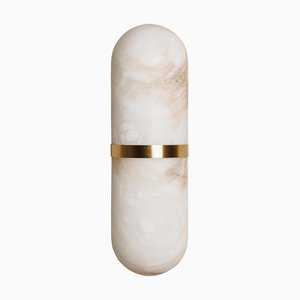 Art Deco Style Alabaster and Metal Wall Light by Henri Paris