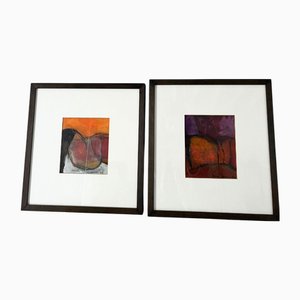 Brian Graham, Dorset Landscapes, 1992, Oil Paintings on Board, Gerahmt, 2er Set