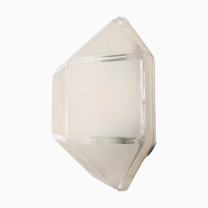Achteckige Wandlampe aus Milchglas, 1960er
