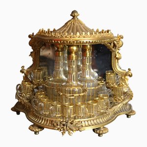 Gilded Bronze Liqueur Cellar, Set of 19