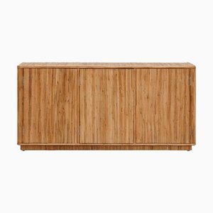 Italian Design Style Pencil Reed Rattan Sideboard by Henri Paris