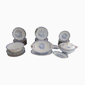 Porcelain Table Service in Blue Monochrome, Set of 45