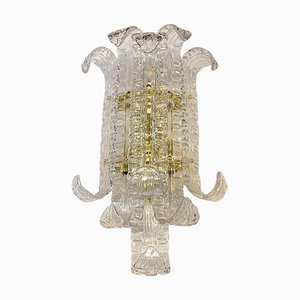 Lámpara de pared Lingue de cristal de Murano transparente de Simoeng