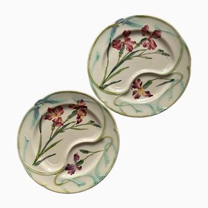 Vintage Jugendstil Teller von Longchamp, 1920er, 2er Set