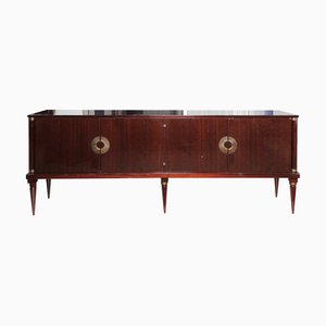 Mid-Century Modern Mahogany Sideboard with Brass Accents