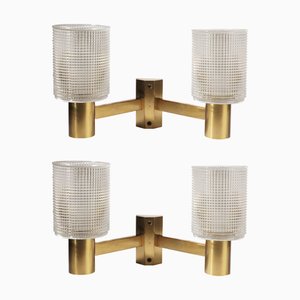 Mid-Century Modern Wandleuchten von Carl Fagerlund für Orrefors, 2er Set