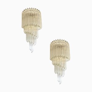 Venetian Quadriedro Twist Murano Glass Wall Sconces by Simoeng, Set of 2