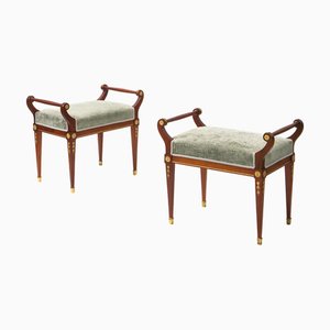 Set of Antique Empire Style Ottomans, 1890s