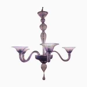 Italienischer handgemachter Murano Glas Kronleuchter in Hellviolett von Simoeng