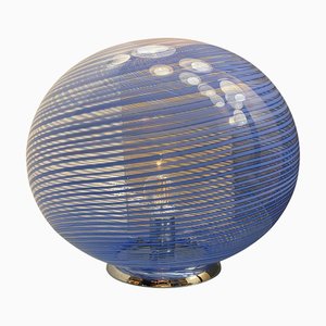 Blue Swirling Murano Glass Table Lamp by Simoeng