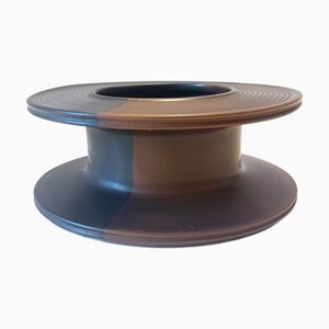 Hand-Painted Black and Brown Ceramic Piece by Franco Bucci, Italy, 1970s