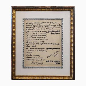 Virgilio Guidi, Spatialist Poetry Theme, Tusche auf Papier, gerahmt