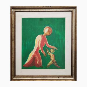 Virgilio Guidi, Figur, Öl auf Leinwand, 1970, Gerahmt