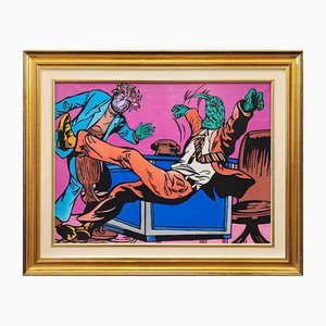 Max Hamlet, Struggle of Opposers, 1986, Acrylic on Canvas, Framed