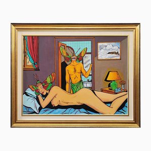 Max Hamlet, The Heartbroken Lover Year, 1991, Acryl auf Leinwand, gerahmt