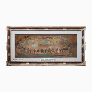 Mino Maccari, Il Girotondo, 1946, Oil Painting on Canvas, Framed, 1980s, Oil on Canvas
