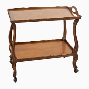 Carrello portavivande vintage in legno filettato