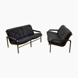 Sofas aus Aluminium & Leder von Andre Vanden Beuck, 2er Set