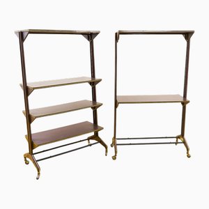 Vintage Mobile Bookcases, 1950s, Set of 2