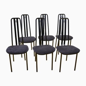 Vintage Chairs in Black Metal by Giorgio Cattelan, Set of 6