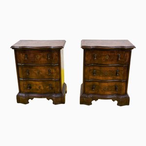 Bedside Tables in Slabed and Threaded Walnut, Set of 2